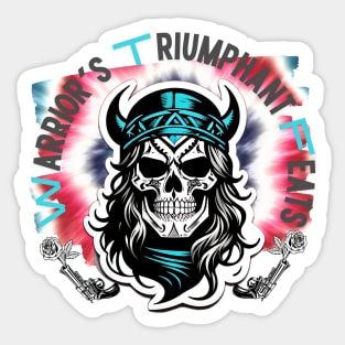 WTF Cool Viking Warrior Skeleton Sticker